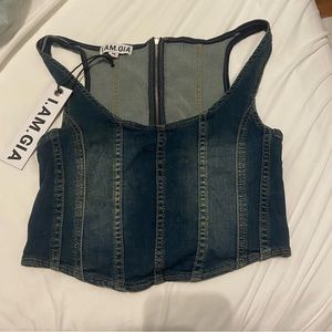 I am Gia denim harmony corset top